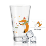 Leonardo Wasserglas mit UV-Druck - Winterfuchs und Gans Motiv - zu Weihnachten