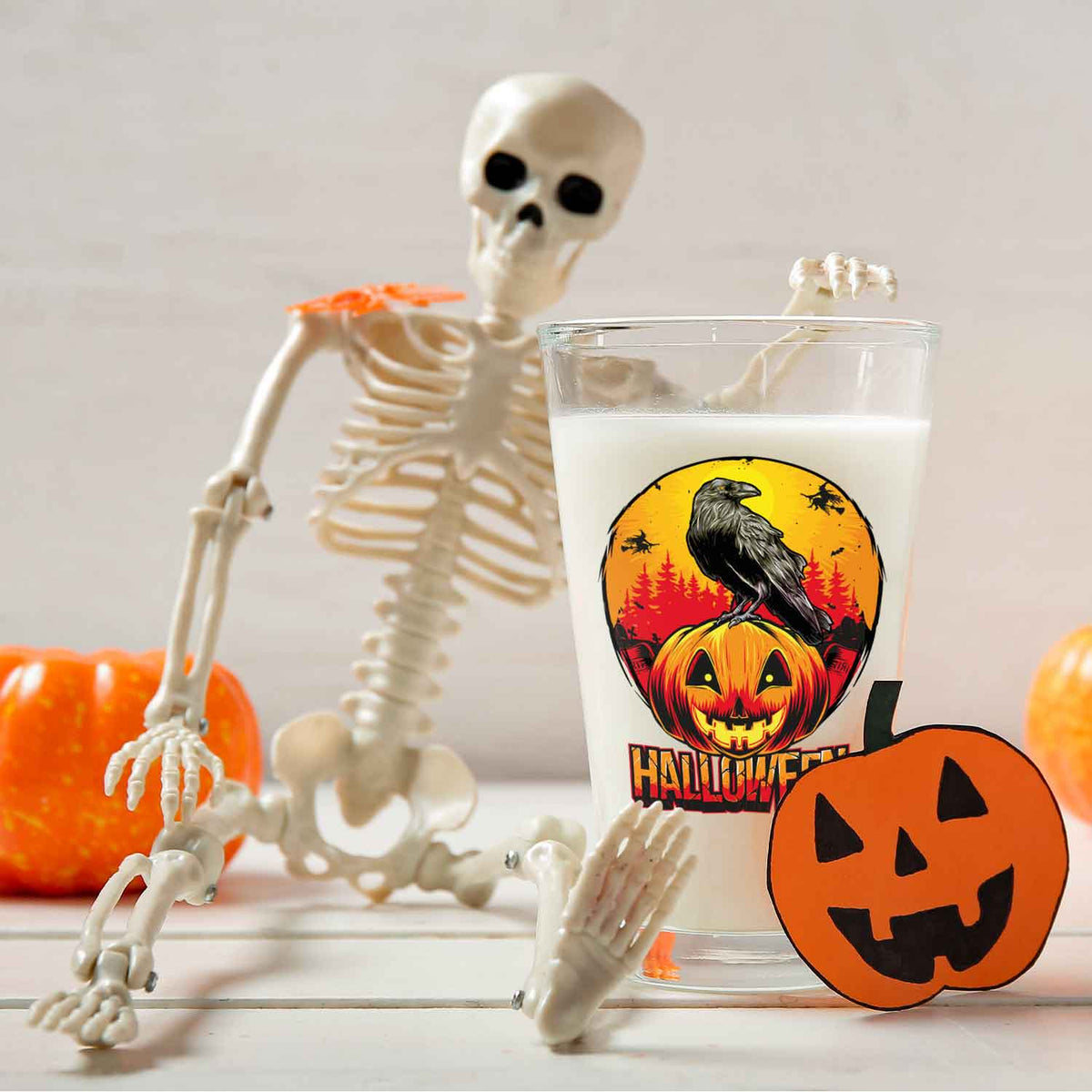 Leonardo Wasserglas mit UV-Druck "Rabe" für Halloween