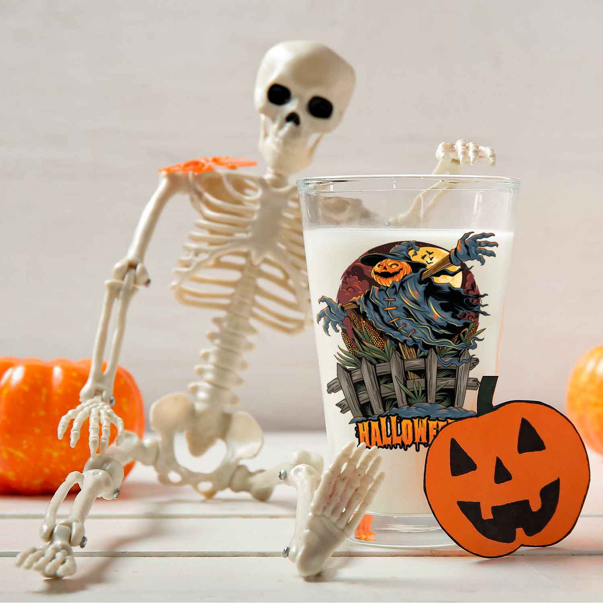 Leonardo Wasserglas mit UV-Druck "Vogelscheuche V2" für Halloween