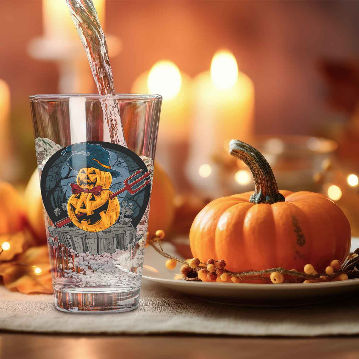 Leonardo Wasserglas mit UV-Druck "Pumpkin" für Halloween