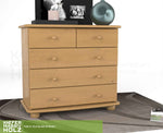 Claudia Kommode Bio Massivholz | Sideboard mit 3-XL Schubladen und 2 kleinen Anrichten