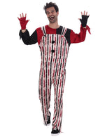 Halloween Horror Clown Anzug "Striped" - Herren Kostüm | Rot Schwarz