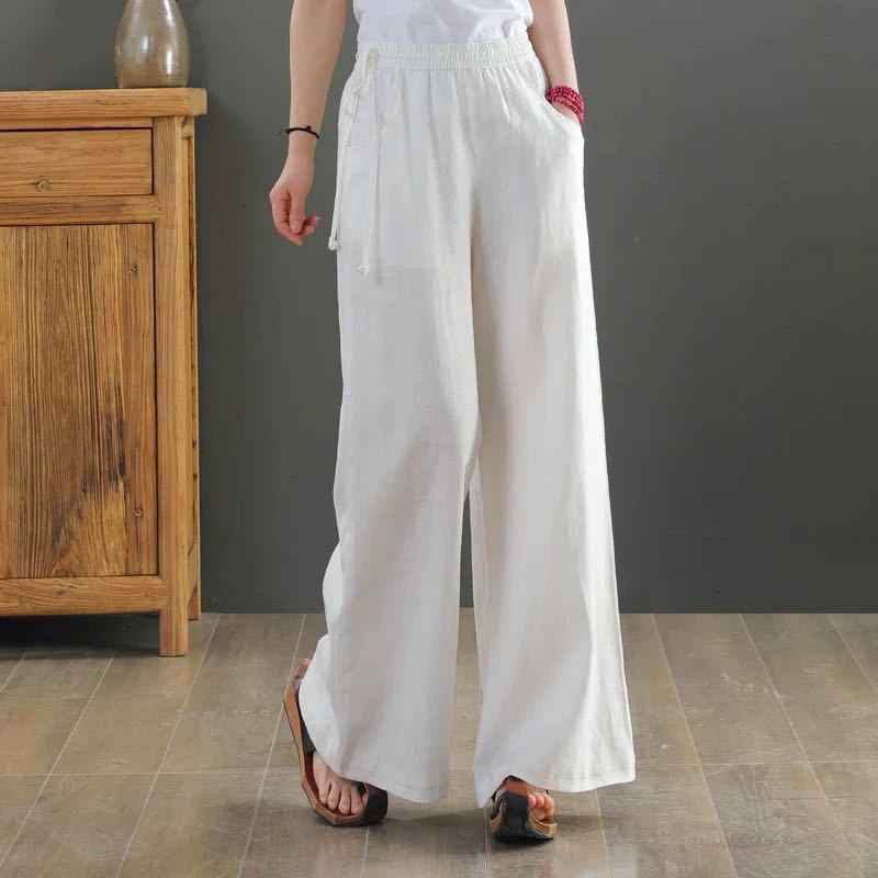 Luftige Damen Sommer Stoffhose