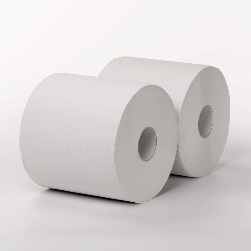 Wischtuchrolle Maxi 2-lagig weiß 555m, Blattgröße 38 x 25 cm, 1460 Blatt pro Rolle | Packung (1 Rolle)