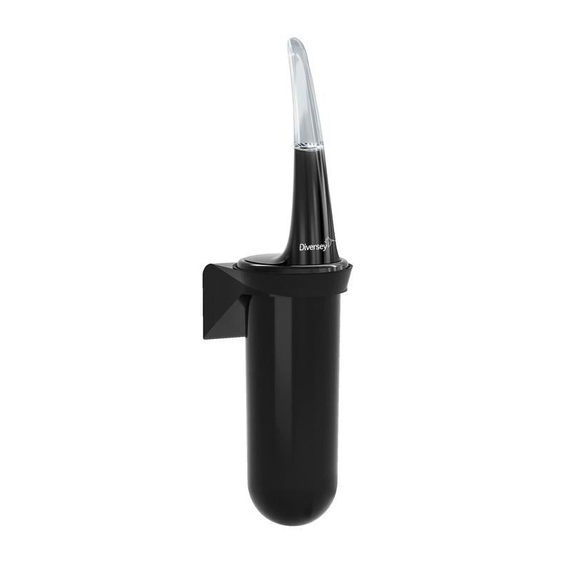 Toilettenbürstenhalter mit Bürste, Toilettenbürstenhalter mit Bürste für Wandmontage, schwarz | Packung (1 Stück)