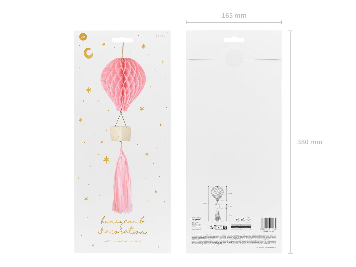 Wabenball Heißluftballon | Rosa