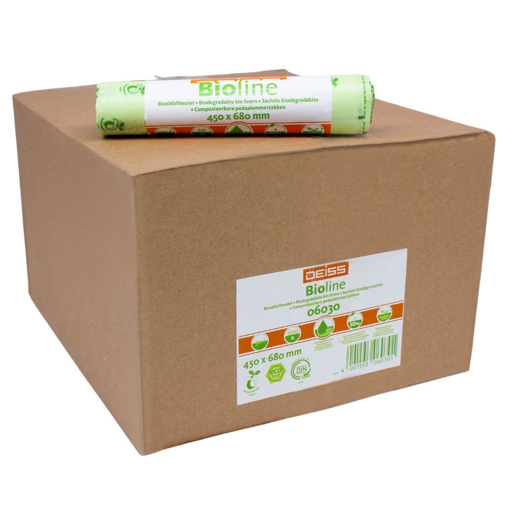 DEISS Biomüllbeutel 30 Liter, 06030, 100% Kompostierbar