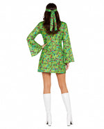 Retro Hippie Kostüm "Pop Banana" für Damen | Grün
