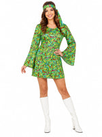 Retro Hippie Kostüm "Pop Banana" für Damen | Grün