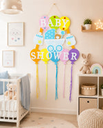 Baby Shower Party Dekoration - XL Wandbild mit Ballons 110 x 56 cm - Blau