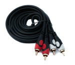 Cinch 2 RCA Kabel 1,8 m Stecker zu Stecker Stereo AV in Schwarz | System-S