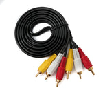 Cinch 3 RCA Kabel 1,5 m Stecker zu Stecker Stereo & Composite AV Schwarz | System-S
