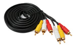 Cinch 3 RCA Kabel 3 m Stecker zu Stecker Stereo & Composite AV Schwarz | System-S