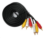 Cinch 3 RCA Kabel 3 m Stecker zu Stecker Stereo & Composite AV Schwarz | System-S