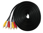 Cinch 3 RCA Kabel 15 m Stecker zu Stecker Stereo & Composite AV Schwarz | System-S