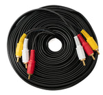 Cinch 3 RCA Kabel 20 m Stecker zu Stecker Stereo & Composite AV Schwarz | System-S