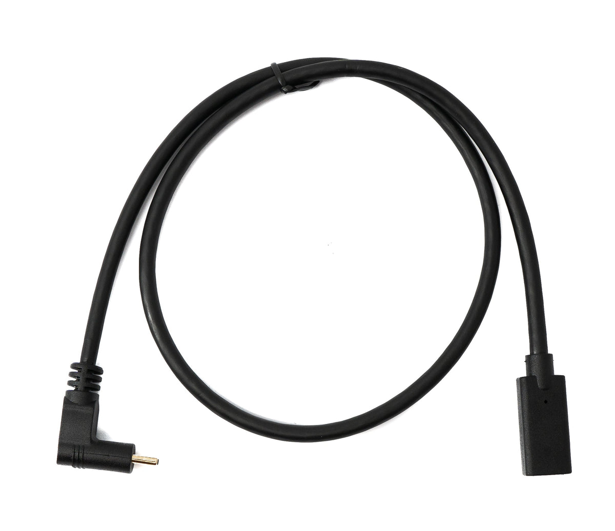 USB 3.1 Gen 2 Kabel 60 cm Typ C Stecker zu Buchse Winkel in Schwarz | System-S