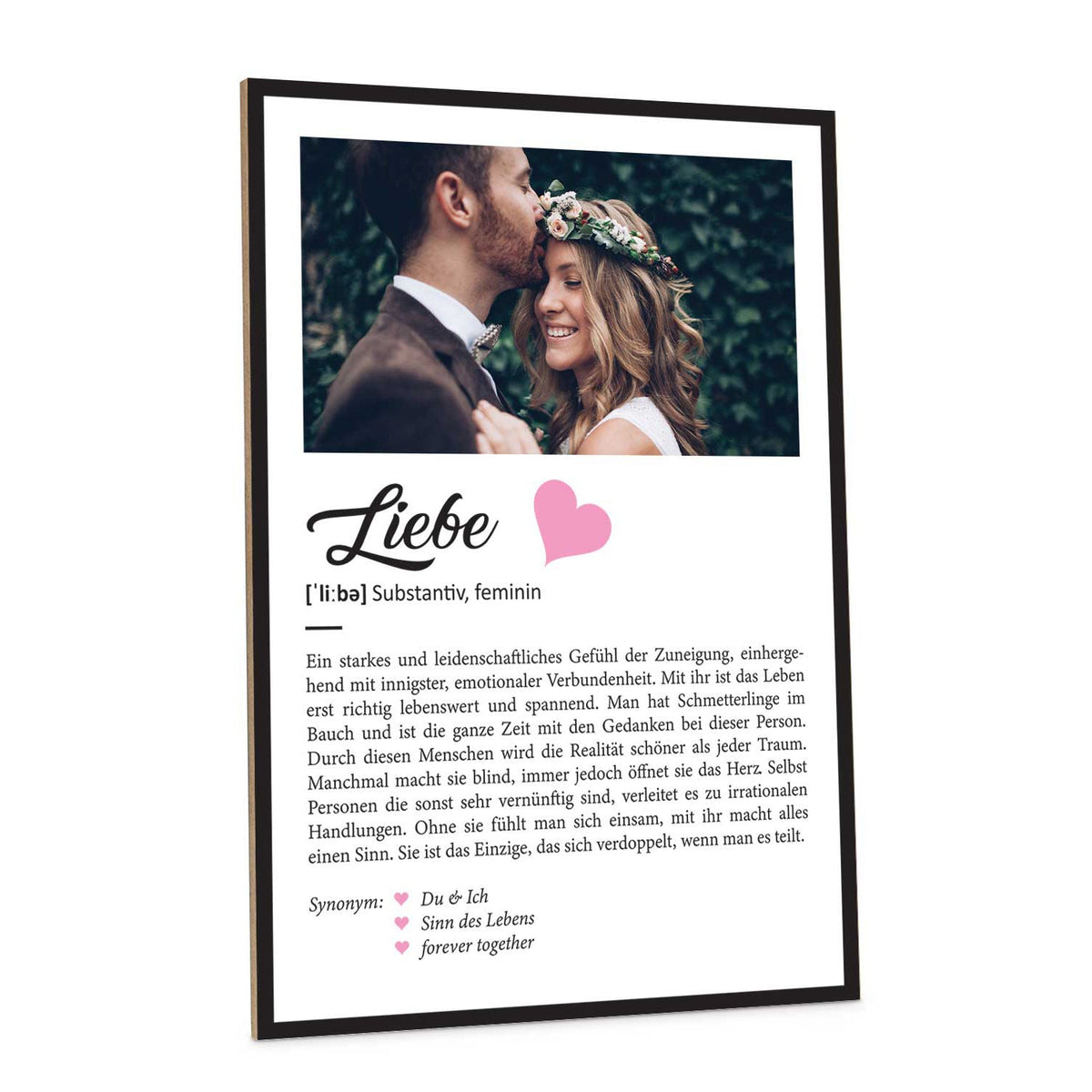 Holzschild Kunstdruck - Definition Poster - Personalisiert mit eigenem Foto