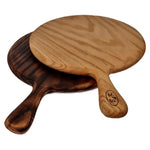 Rundes Servierbrett Eiche mit Griff 30cm – Pizza & Brotbrett massiv