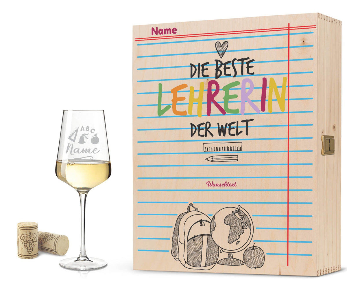 Stölzle Lausitz Weingläser mit Gravur "Beste Lehrer/in" Design