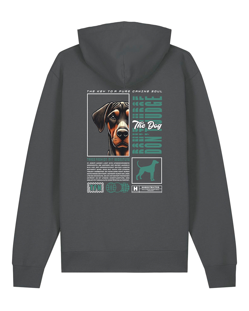 "Don't judge the dog" Unisex Hoodie (Dobermann)