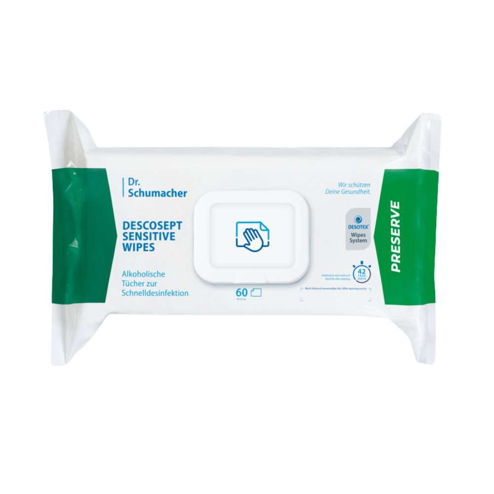 Dr. Schumacher Descosept Sensitive Wipes Desinfektionstücher | Packung (60 Tücher) Namma Markt