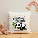Bedrucktes Kissen mit Spruch Dreaming of Cookies