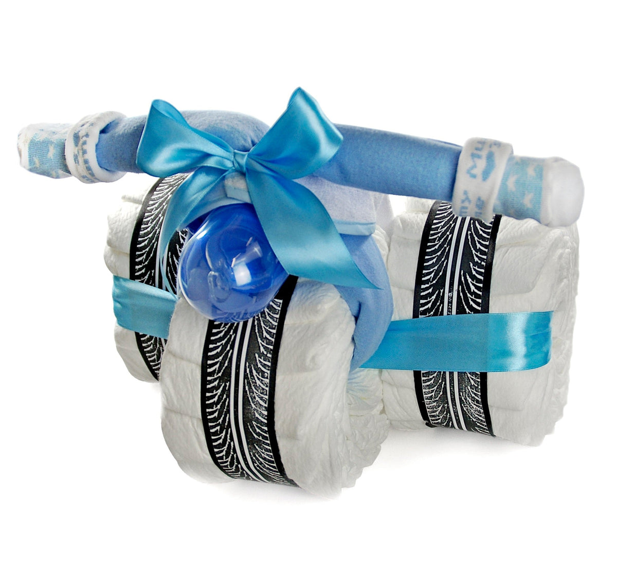 Windeltorte Windeldreirad Cruiser in Blau, handgemacht