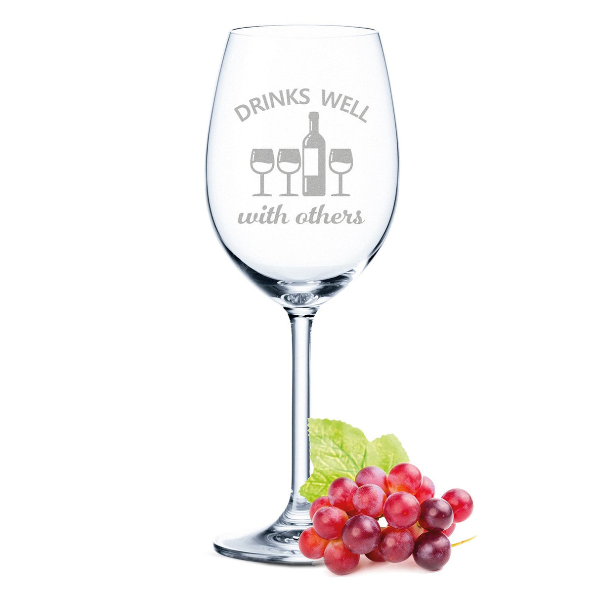 Stölzle Lausitz Weinglas mit Gravur "Drinks Well with others"