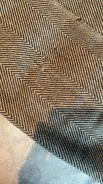B-WARE - Kaschmirdecke mit Fischgratmuster - grau - 135 x 270cm