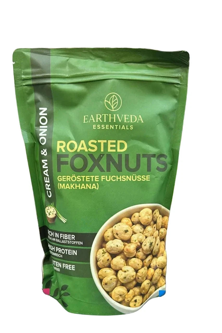 Earthveda Cream & Onion Roasted Makhana 40g Namma Markt
