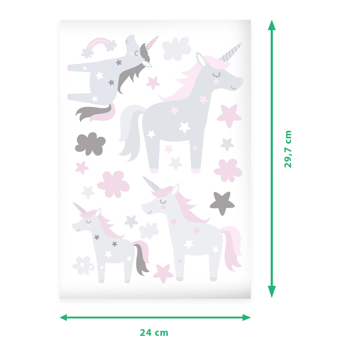 Wandsticker Set Einhorn & Sterne