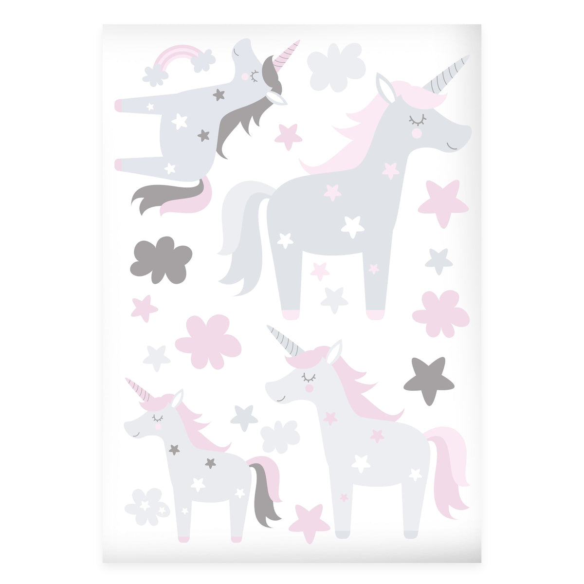 Wandsticker Set Einhorn & Sterne