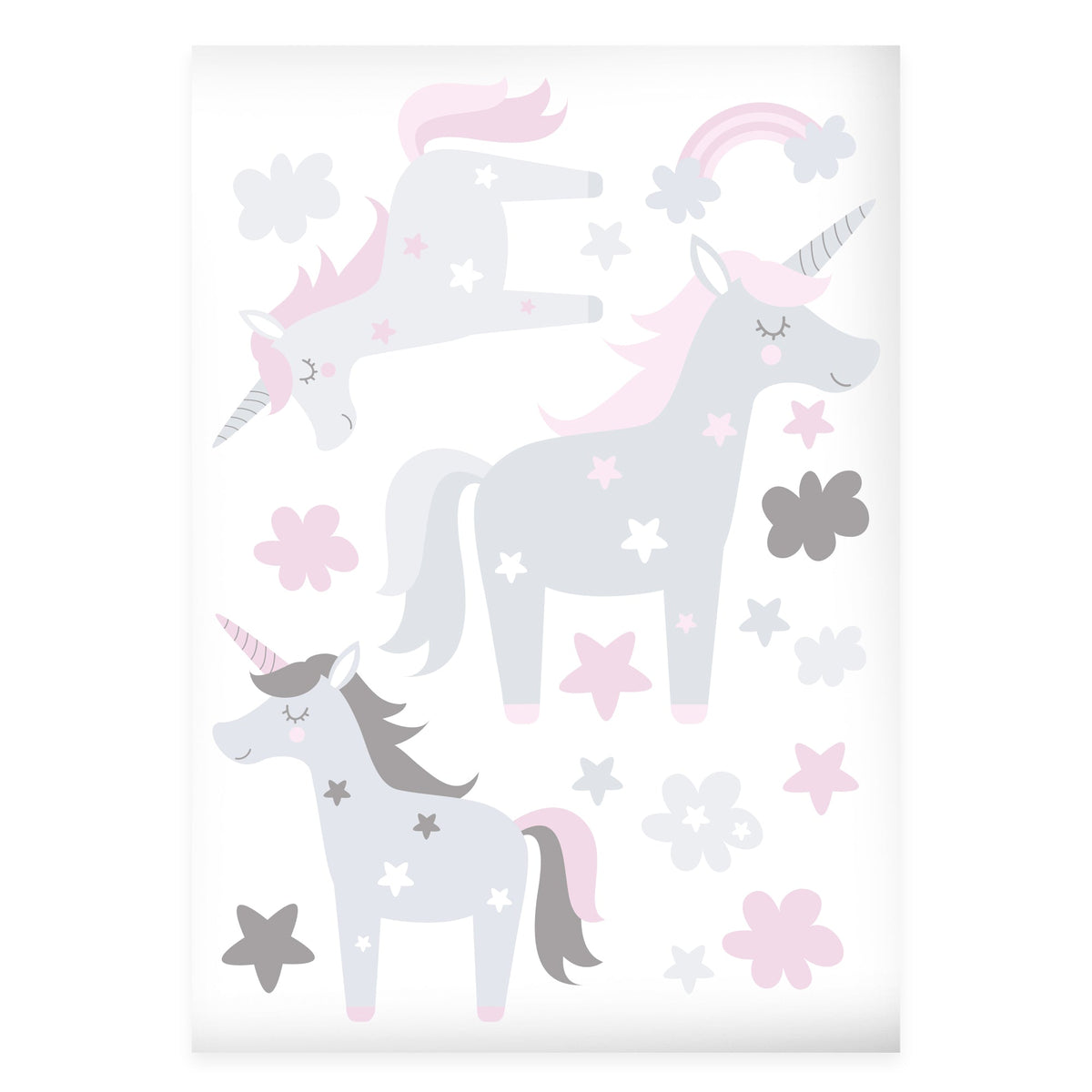 Wandsticker Set Einhorn & Sterne