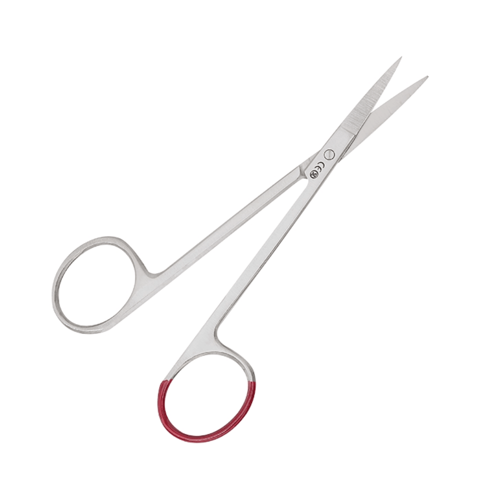 Einmal-Irisscheren, steril, gebogen, spitz, 11,5 cm | Packung (25 Stück)