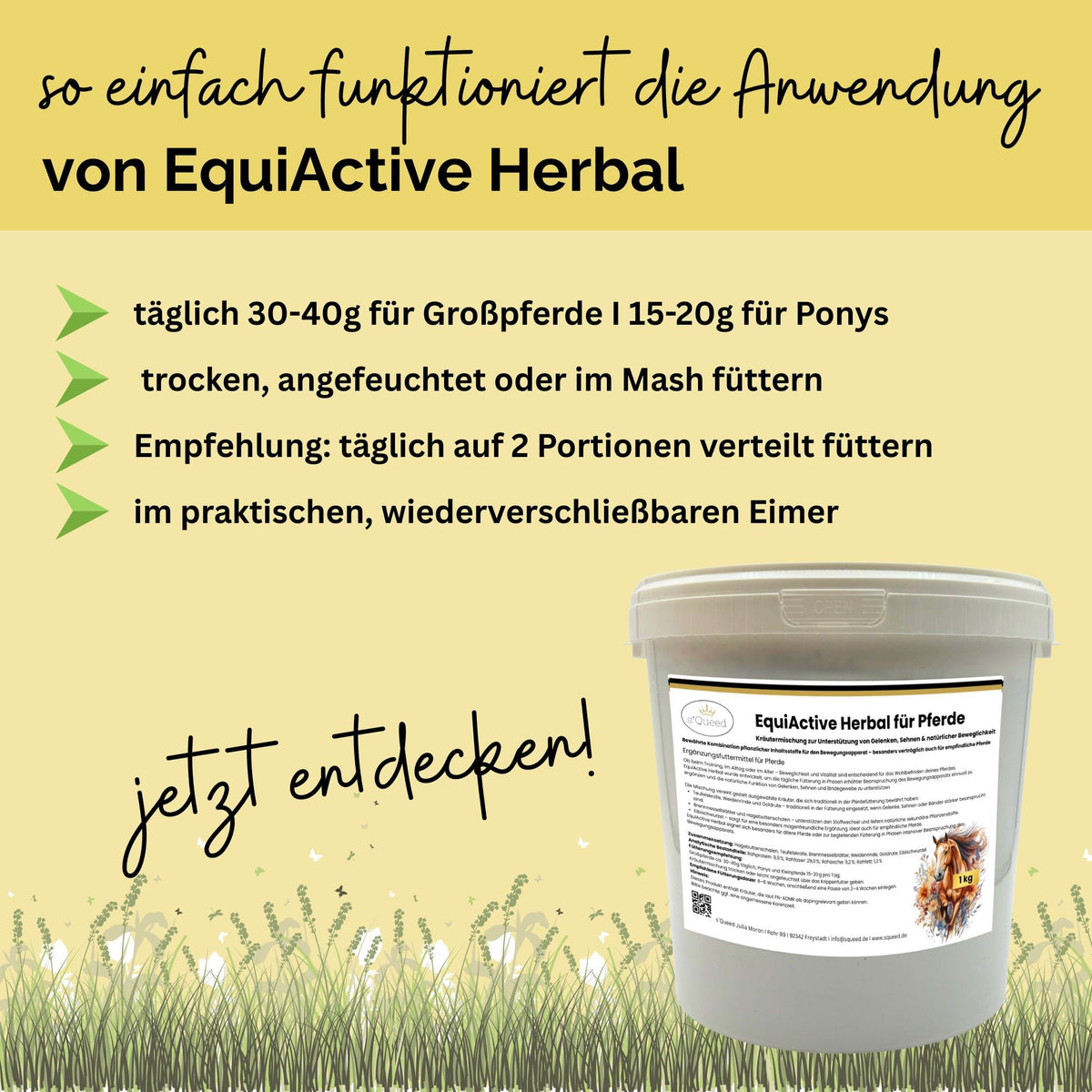 EquiActive Herbal 1kg – Kräutermischung zur Unterstützung von Beweglichkeit & Vitalität beim Pferd