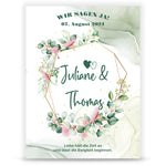 Hochzeitseinladungskarte im Eucalyptus Design