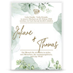 Hochzeitseinladungskarte im Eucalyptus Marble Design