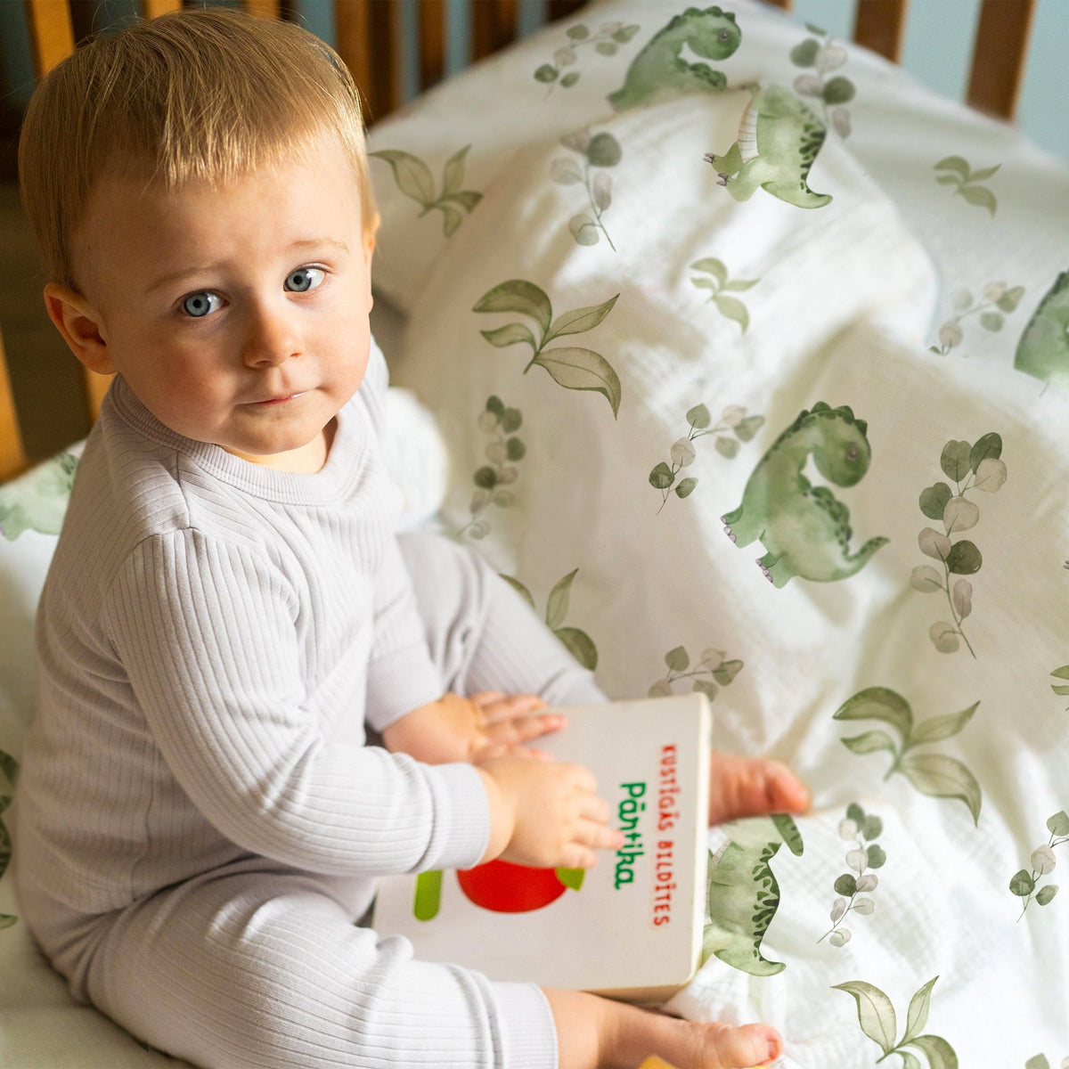 “Eukalyptus Dinos” Premium Kinderbettwäsche