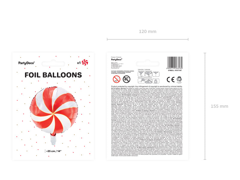 Runder Folienballon "Candy" - Bonbon 35cm | Rot