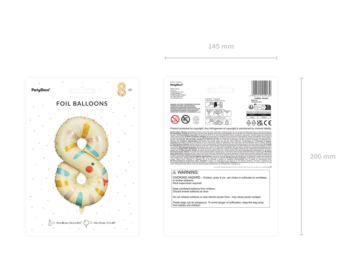 XXL Zahlen Folienballon 88 cm | #8 Schlange