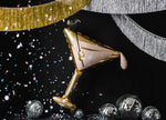 Folienballon Sektglas Gold Rosa | 126x93 cm
