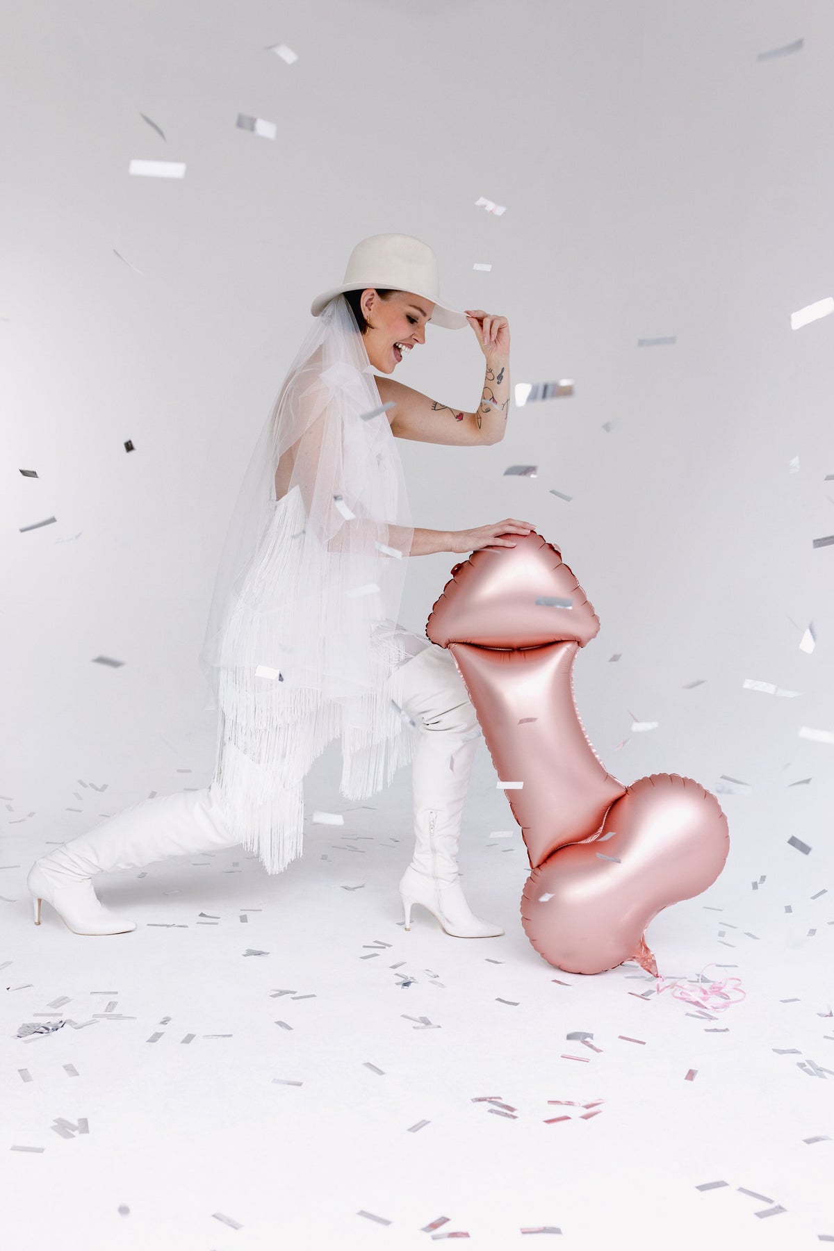 Shape Folienballon "Penis" Rosegold | 46 x 88 cm
