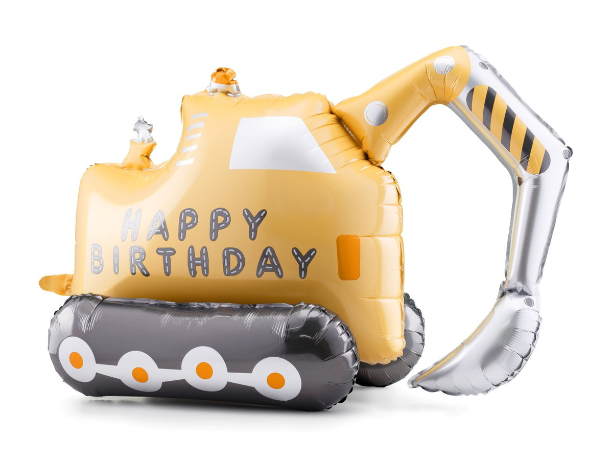 Shape Folienballon Bagger "HAPPY BIRTHDAY" | 47 x 76 cm