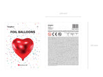 Folienballon Metallic Herz Rot | 61 cm