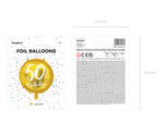18"/Ø45cm Folienballon "50th Birthday" | Gold
