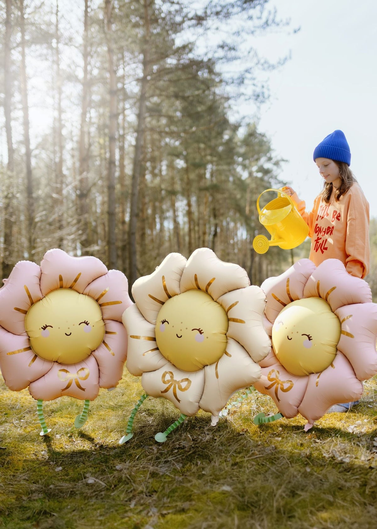 Airwalker Folienballon "Blume" 104x104 cm | Rosarot