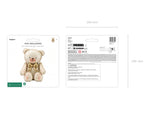 Shape Folienballon STEHEND "Teddybär mit Schleife" | 75 x 84 cm (NUR LUFT)