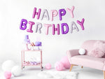 Ballongirlande "HAPPY BIRTHDAY" 340x35cm | Pink Lila