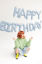 Ballongirlande "HAPPY BIRTHDAY" 340x35cm | Blau